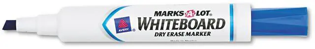 Alt view image 3 of 6 - Avery Marks-A-Lot Dry-Erase Markers Chisel Tip Blue Ink 12/Pk 24406