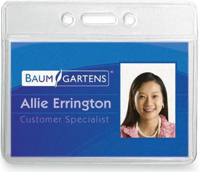 Alt view image 2 of 11 - Baumgartens Vinyl Badge Holder Punched Horz 3-3/8"x2-3/8" 12/PK CL 67810