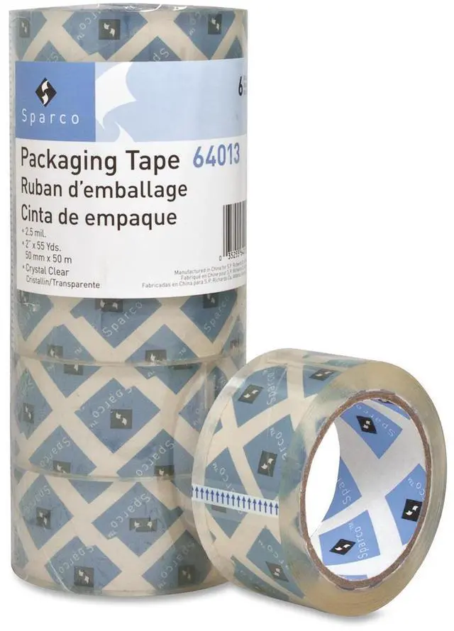 Alt view image 8 of 9 - Packaging Tape 2.5 Mil 3" Core 2"x55 Yds 6/PK Clear