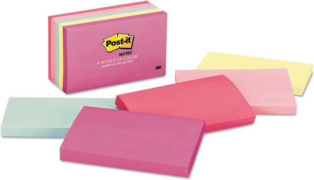 Alt view image 3 of 15 - 3M 655AST 3 x 5  Five Pastel Colors  Five 100-Sheet Pads Pack
