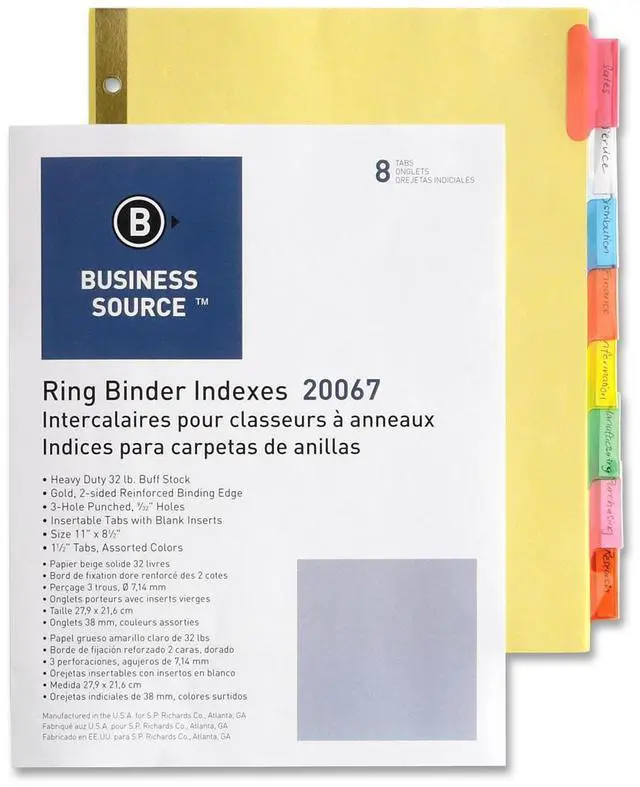 Alt view image 4 of 7 - Insertable Tab Indexes 8 Tab 11"x8-1/2" Buff Paper/Multi