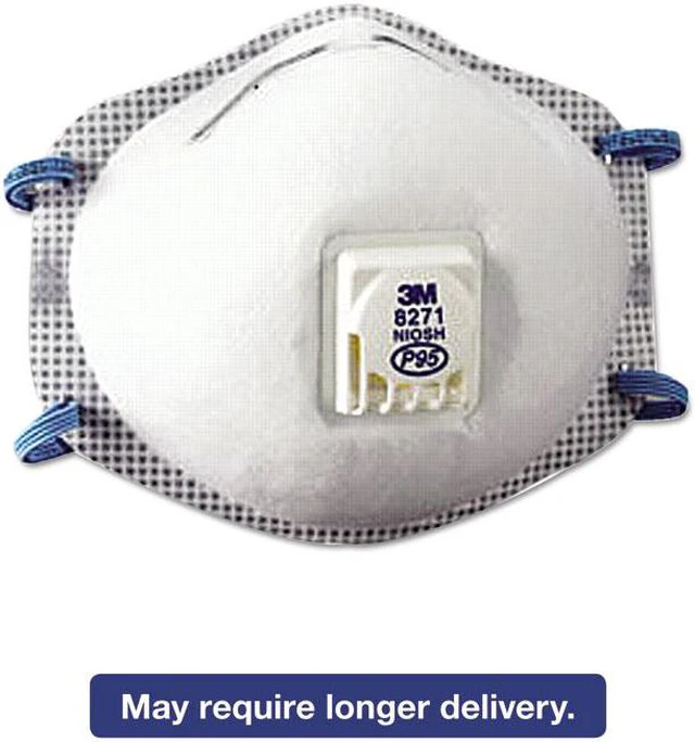 Alt view image 3 of 20 - Particulate Respirator 8271 P95 10/Box
