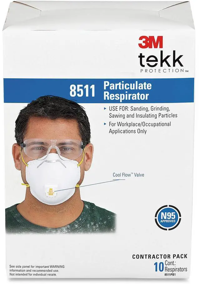 Alt view image 10 of 20 - 3M Paint Sanding Valved Respirator 8511PB1A