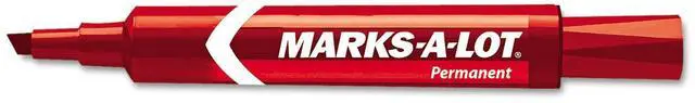 Alt view image 2 of 11 - Regular Desk Style Permanent Marker Chisel Tip Red Dozen
