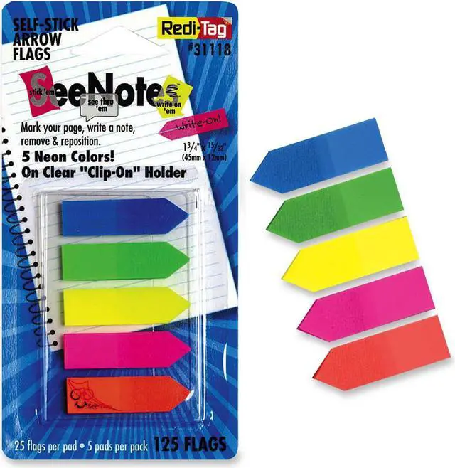 Main image of Redi-Tag See-Through Arrow Flag 12 PK/BX