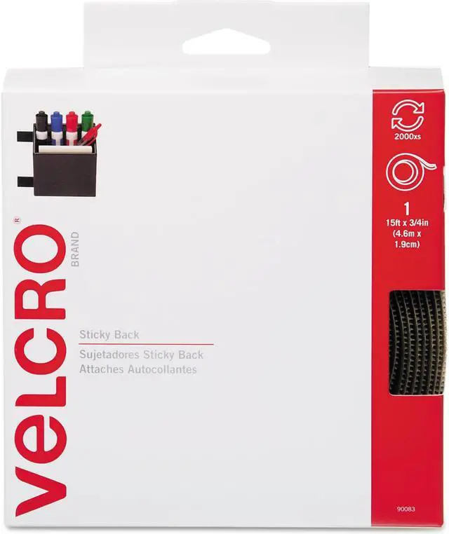 Alt view image 7 of 19 - Velcro Sticky-Back Hook and Loop Fastener Tape with Dispenser 3/4 x 15 ft. Roll