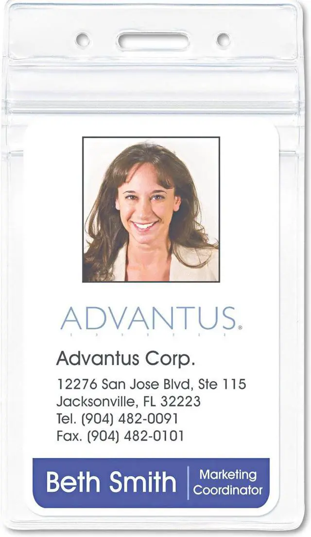 Alt view image 2 of 9 - Advantus 75604 PVC-Free Badge Holders, Vertical, 3" x 4", Clear, 50/Pack