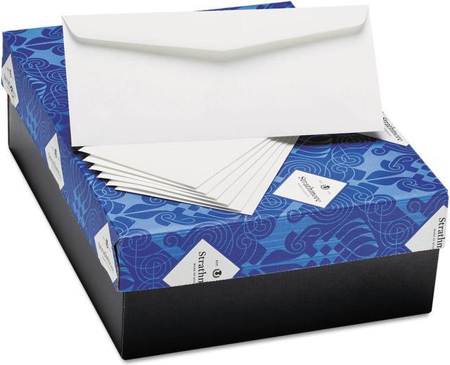 25% Cotton Business Envelopes, #10, Bankers Flap, Gummed Closure, 4.13 x 9.5, Natural White, Wove Finish, 500/Box
