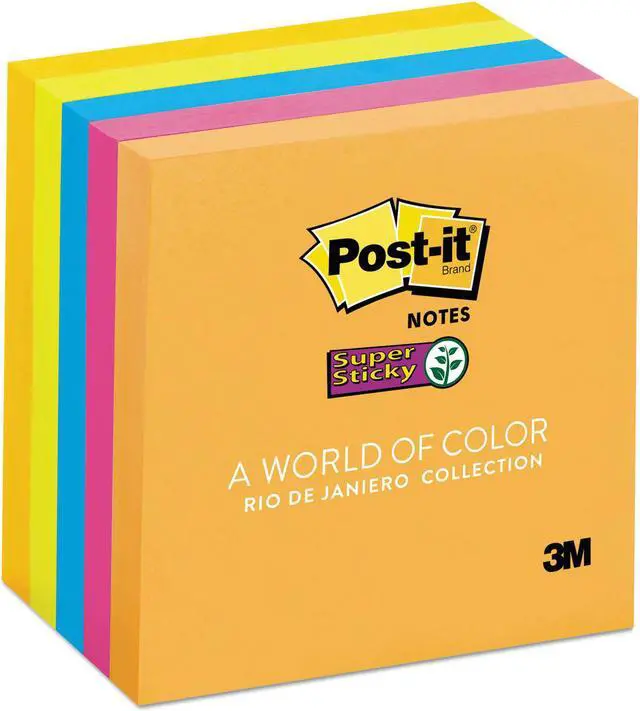 Alt view image 3 of 20 - Post-it Pads in Rio de Janeiro Colors 3 x 3 90-Sheet 5/Pack 6545SSUC