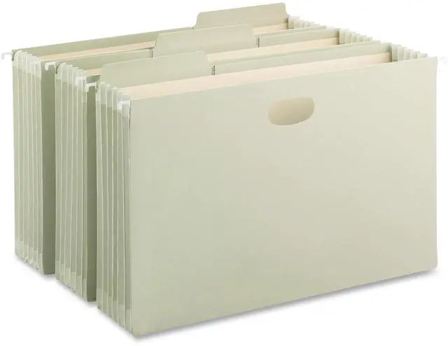 Alt view image 3 of 6 - Smead Manufacturing Company SMD64324 Hanging Pockets- Heavy Duty- 5-.25in..- Exp.- Legal- Moss