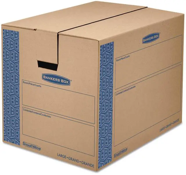 Alt view image 4 of 13 - Bankers Box 0062901 SmoothMove Moving Storage Box- Extra Strength- Large- 18w x 24d x 18h- Kraft