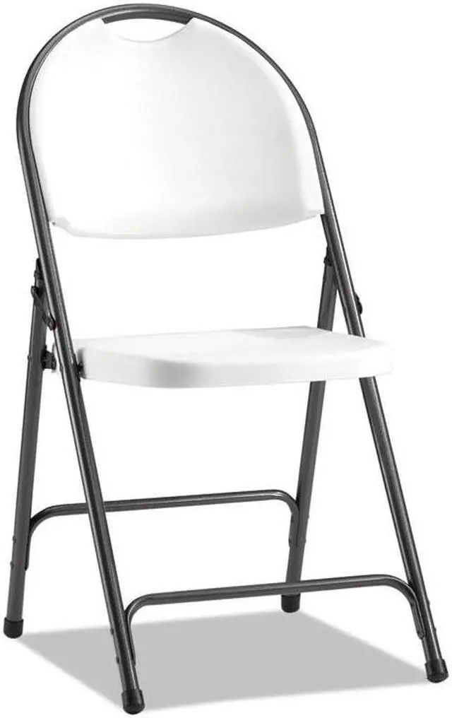 Alt view image 2 of 15 - Molded Resin Folding Chair, White/Black Anthracite, 4/Carton