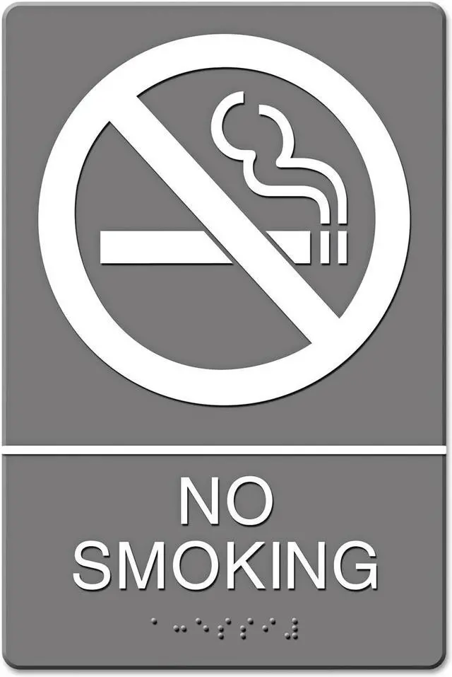 Alt view image 4 of 6 - Headline Sign ADA Sign No Smoking Symbol w/Tactile Graphic Molded Plastic 6 x 9