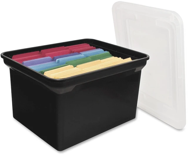 Stackable File Tote Innovative Storage Design 55798 File Tote 50 lb - Stackable - External ...