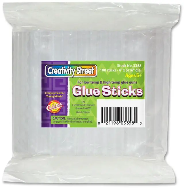 Alt view image 2 of 8 - Chenille Kraft Glue Sticks 4 Oz. 4"x5/16" 100/PK 3358