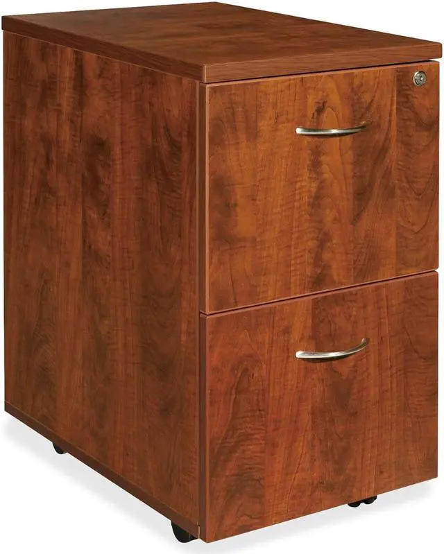 Alt view image 3 of 14 - Lorell Mobile Pedestal File/File 16"x22"x28-1/4" Cherry 69431