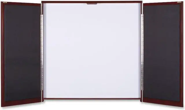 Alt view image 2 of 6 - Lorell Presentation Cabinet 47-1/4"x4-3/4"x47-1/4" Mahogany 69865