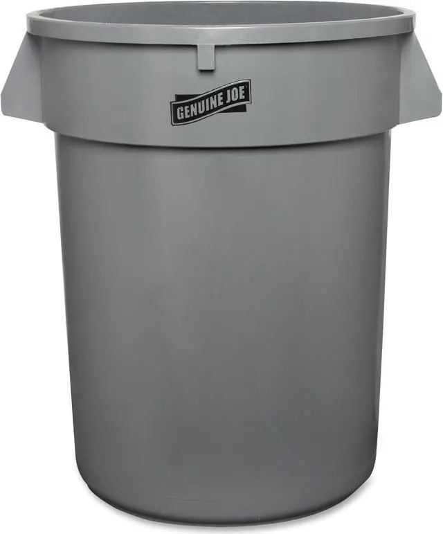 Main image of Genuine Joe Trash Containers Heavy-duty 32 Gallon Gray 60463