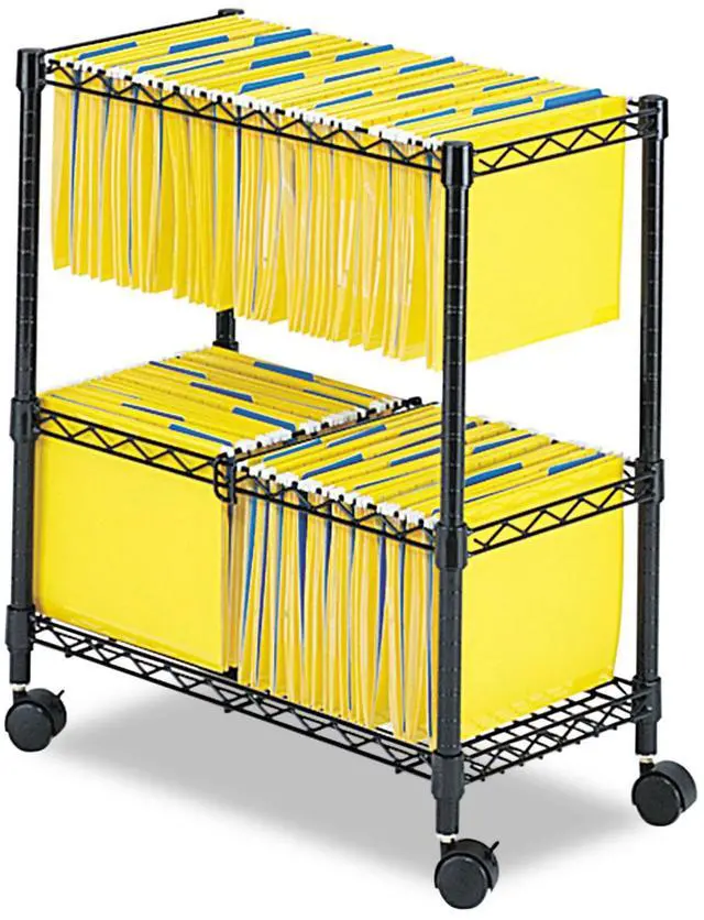 Alt view image 3 of 20 - Safco - 5278BL - Safco 2-Tier Rolling File Cart - 300 lb Capacity - 4 Casters - Steel - x 25.8 Width x 14 Depth x 29.8