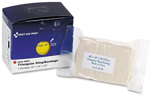 Alt view image 2 of 14 - First Aid Only Triangular Sling/Bandage, 40” x 40” x 56”, 2 Safety Pins/1 Bandage/Box