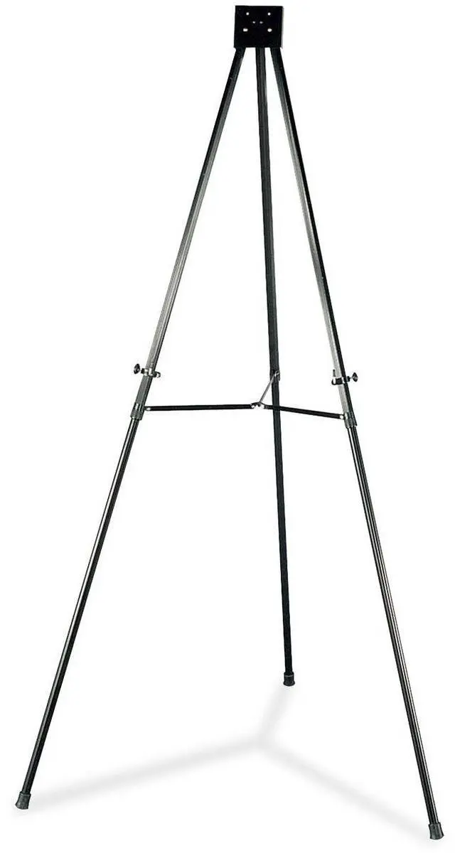 Alt view image 3 of 10 - Lorell Telescoping Aluminum Easel Adjust Legs 66" Black 75683