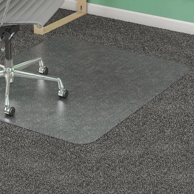 Alt view image 10 of 16 - Lorell 25754 PlushMat Chair Mat 60" Length x 46" Width x 0.13" Thickness Overall - Vinyl - Clear