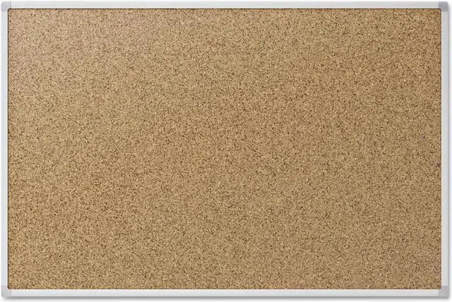 Alt view image 5 of 11 - Mead Cork Bulletin Board 48 x 36 Silver Aluminum Frame 85362