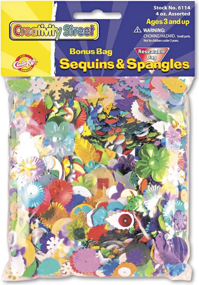Alt view image 2 of 9 - Creativity Street Sequins and Spangles, Assorted Metallic Colors, 4 Oz/Pack 6114