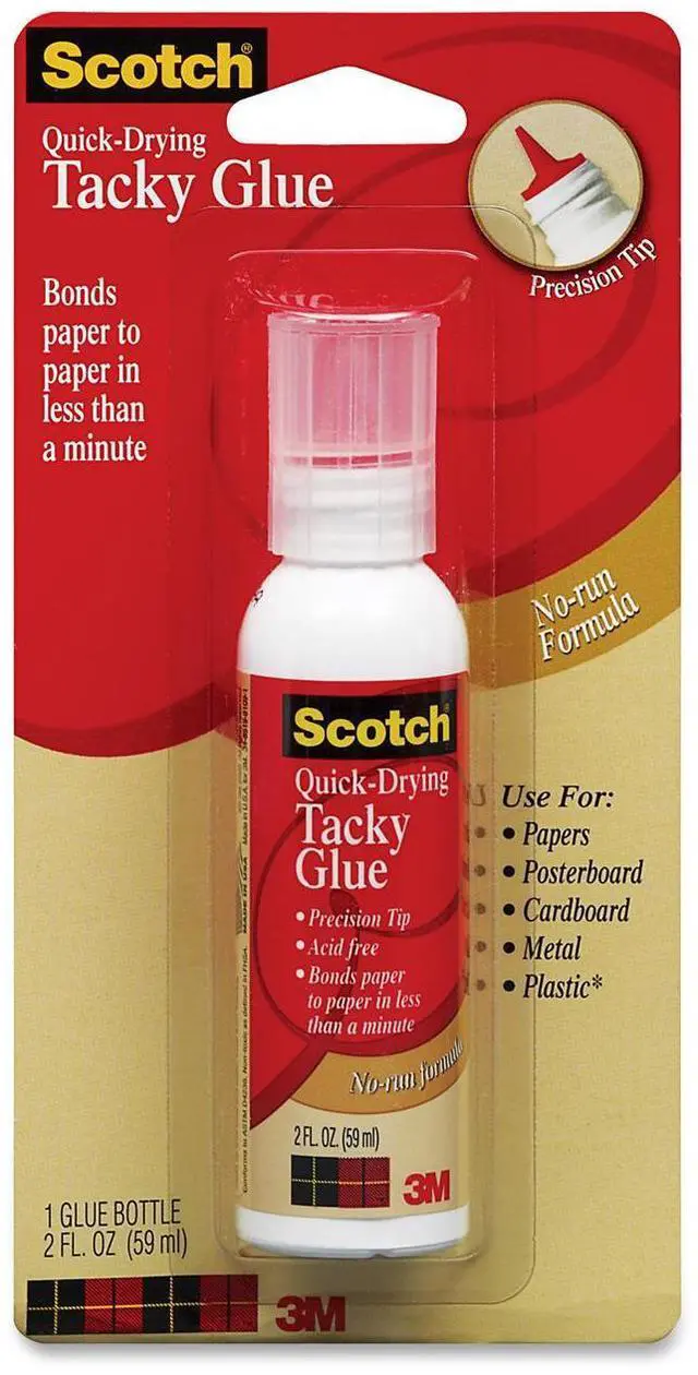 Alt view image 2 of 6 - 3M MMM6052 Tacky Glue- Quick Drying- Dries Clear- Nontoxic- Acid-free- 2 oz