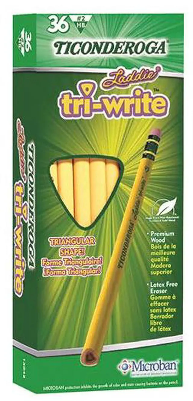 Alt view image 2 of 20 - Dixon Ticonderoga Laddie Tri-Write Pencil HB #2 Yellow (13042)