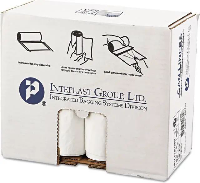 Alt view image 2 of 6 - Inteplast Group SL3036XHW2 Low-Density Can Liner, 30 x 36, 30gal, .7mil, White, 25/Roll, 8 Rolls/Carton, 1 Carton