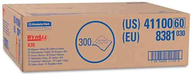 Alt view image 4 of 20 - WYPALL X70 Wipers, Flat Sheet, 14 9/10 x 16 3/5, White, 300/Carton