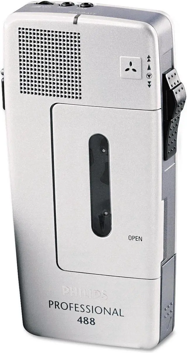 Alt view image 2 of 10 - Philips PM488 Minicassette Voice Recorder