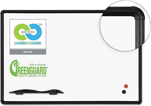 Alt view image 10 of 12 - Balt Presidential Trim Dry Erase Porcelain Whiteboard, Black Frame, 3x2 E2H2PBT1