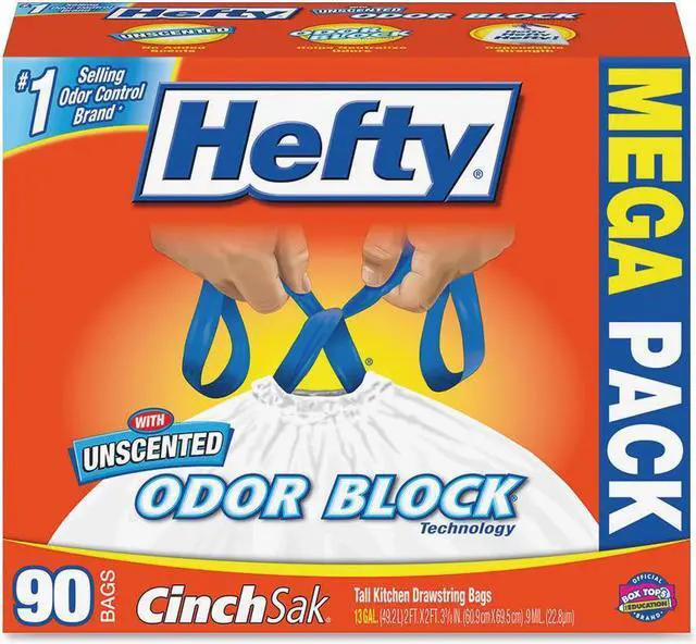Alt view image 2 of 5 - Hefty Cinchsak Trash Bags - 13 gal - 90/Box - White