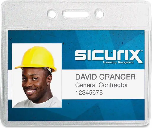 Alt view image 3 of 15 - SICURIX Vinyl Punched ID Badge Holders - Horizontal - Horizontal - 2.5" x 3.5" x - Vinyl - 50 / Pack - Clear