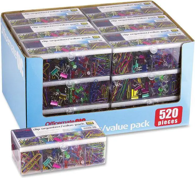 Alt view image 3 of 9 - Officemate International Corp. Clip Organizer Value Pack 520/PK Assorted 97301
