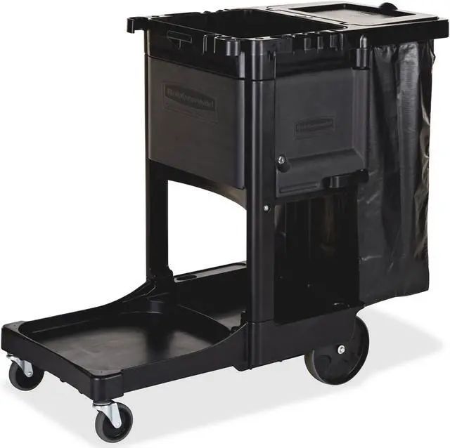 Main image of Rubbermaid Executive Cleaning Cart 21-3/4"x46"x38" Black 1861430