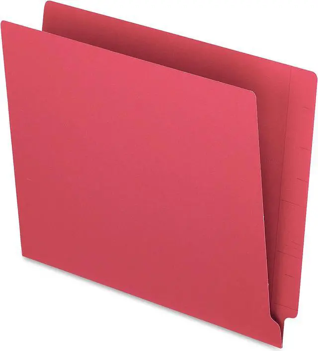 Alt view image 8 of 9 - End Tab File Folder 3/4" Exp. 11 pt. Letter 100/BX Red