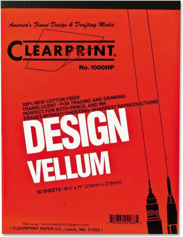 Alt view image 4 of 8 - Clearprint Design Vellum Paper 16lb White 8-1/2 x 11 50 Sheets/Pad 10001410