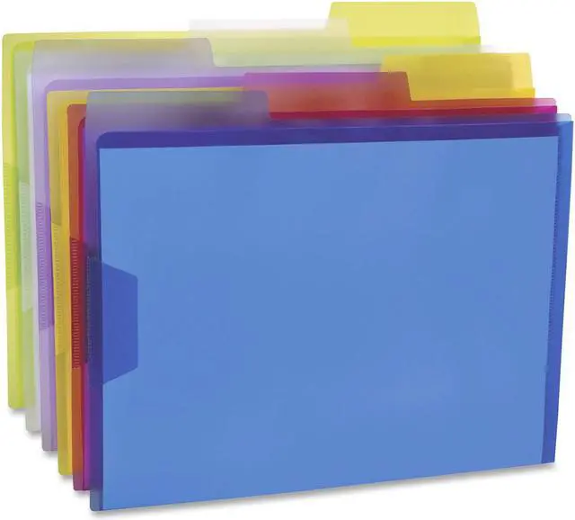 Alt view image 4 of 8 - Pendaflex Poly View Folder 1/3 Cut Tabs Letter 6/PK Assorted 52565