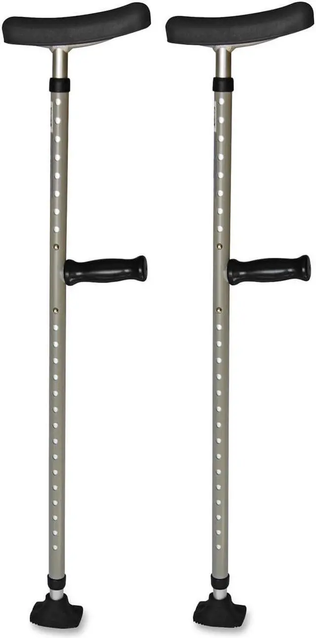 Alt view image 3 of 6 - Medline Industries, Inc Universal Single Tube Crutch 2EA/PR Gray MDS80542