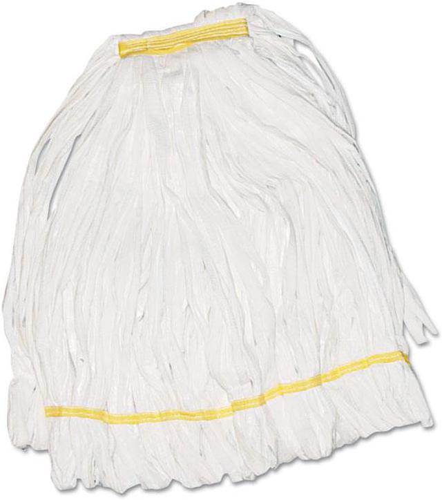 Mop Head, Looped, Enviro Clean With Tailband, Medium, White, 12/Carton