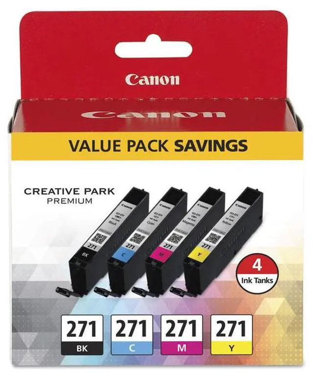 Alt view image 3 of 20 - Canon CLI-271 Ink Cartridge - Combo Pack - Black/Cyan/Magenta/Yellow