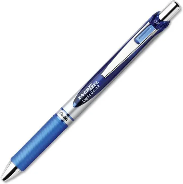 Main image of Pentel Gel Pen Retractable Metal Tip .7mm 12/BX Blue Barrel/Ink BL77CDZ