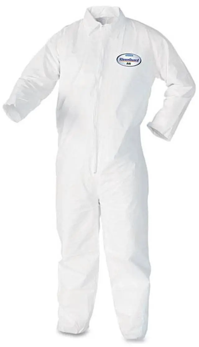 Alt view image 2 of 3 - KleenGuard KCC 44303 A40 Coveralls - White - Large - 25/Carton