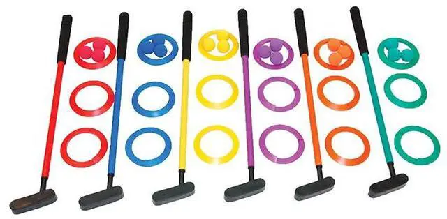 Alt view image 3 of 14 - Champion Sports MGSET Mini Golf Set - 12 Balls/6 Putters/18 Rings/3 Target Holes