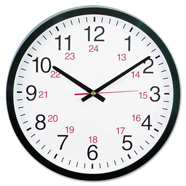 Alt view image 3 of 4 - Indoor/Outdoor Clock, Atomic, 13-1/2", Black