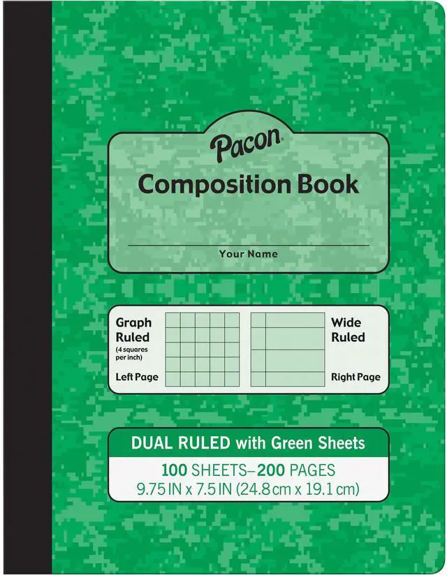 Main image of Pacon MMK37162 Dual Ruled Composition Book - Green