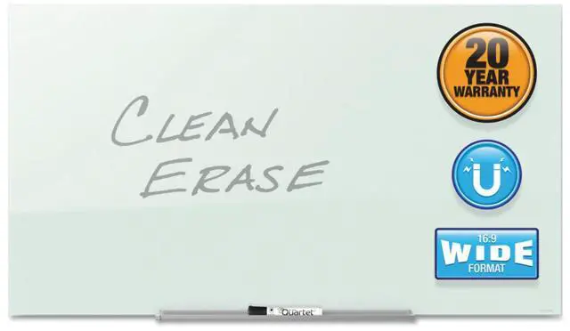 Alt view image 2 of 20 - Quartet InvisaMount Magnetic Glass Marker Board Frameless 85" x 48" White Surface G8548IMW